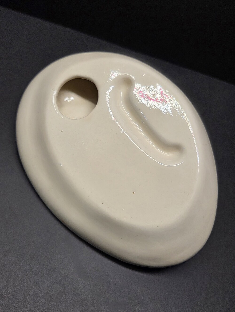 Vintage 80s Bathroom Valet Hand Painted Floral Cottagecore Cream Peach - Picture 8 of 10
